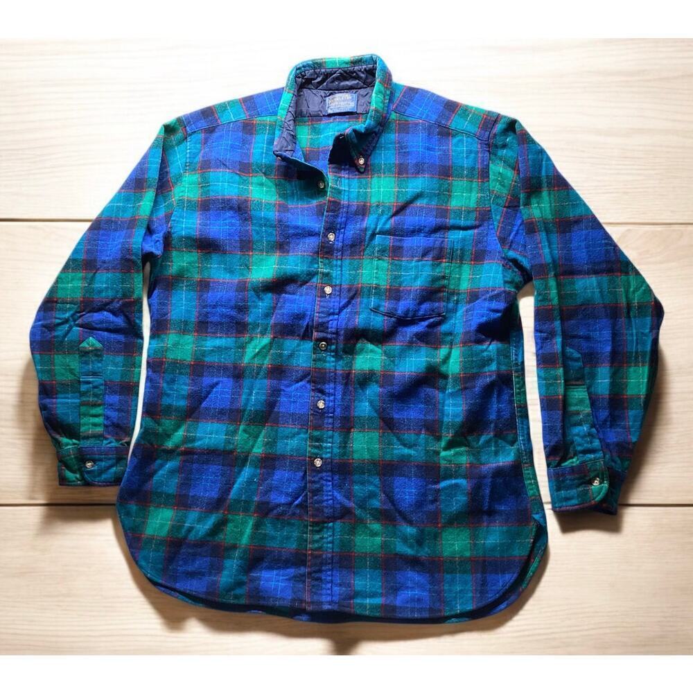 Pendleton 100%‎ wool plaid long sleeve button down XL